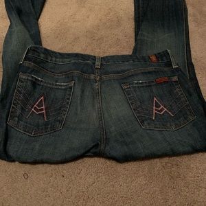 7 for all man kind boot leg low rise jeans